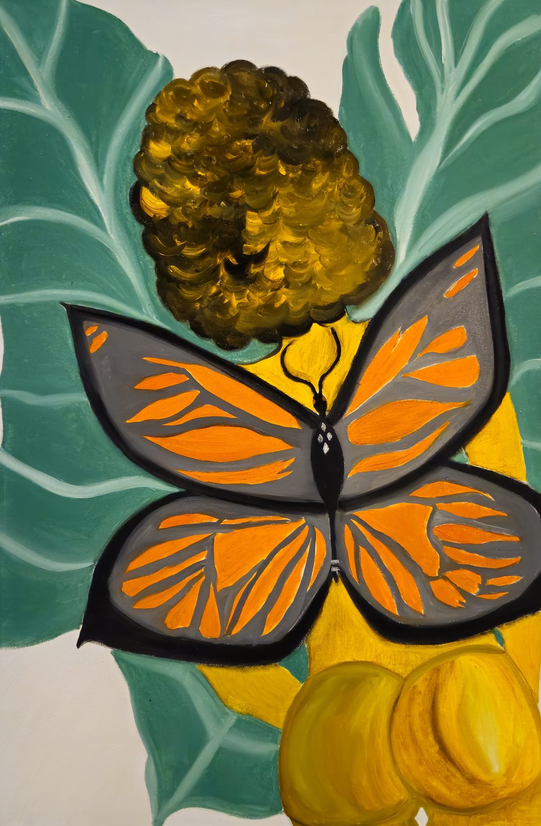 Unveiled — a monarch butterfly in place of a figure's head